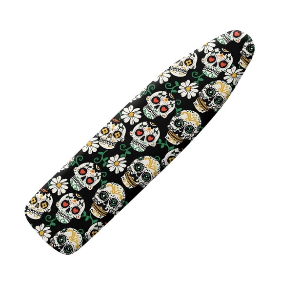 HELLHERO Skull and Floral Design Ironing Board Cover for Mom Wife Gifts Breathable 3 Fasteners Non-Slip Easter