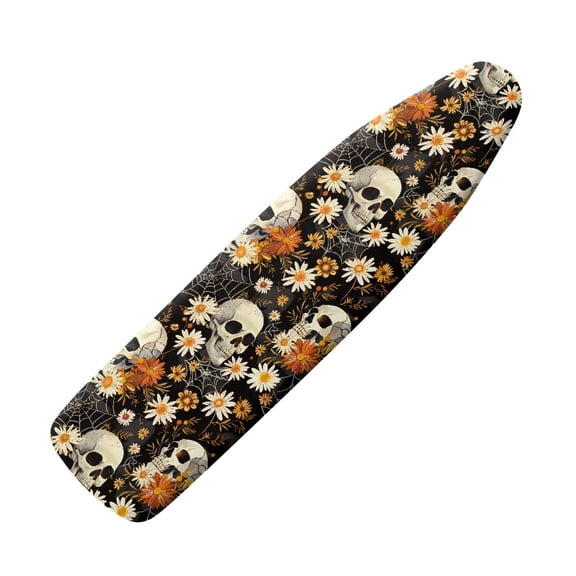 HELLHERO Skulls Daisy Ironing Board Cover Dust Covers Stretchable Iron Board Protective Cover Easy to Install Standard Size Padding Decorative Covers for Most Iron Boards Home Decor