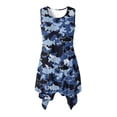 thumbnail image 1 of HELLHERO Sleeveless Summer Sleeveless Dress, Sharks Camo Print Ladies Round Neck Sleeveless Casual Dress Polyester Side Pockets Sleeveless Sundress Asymmetric, 1 of 8