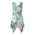 thumbnail image 1 of HELLHERO Sleeveless Sundress, Kingfisher Blossom Scene Side Pockets Summer Sleeveless Dress, Irregular Hem Non Wrinkle Asymmetric Hem Midi Dress for Party Gathering, 1 of 8