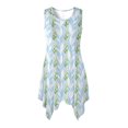 thumbnail image 1 of HELLHERO Sleeveless Sundress, Lily of The Valley Pattern Irregular Hem Midi Dress, Side Pockets Tank Ladies Irregular Hem Casual Dress for Party Vacation, 1 of 8