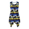 thumbnail image 1 of HELLHERO Sleeveless Sundress, Sunset Palm Sky Side Pockets Sleeveless Dress, Round Neck Irregular Hem Summer Sleeveless Dress for Party Pool Party, 1 of 8