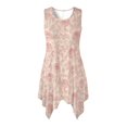 thumbnail image 1 of HELLHERO Sleeveless Sundress with Rose Sketch Pattern, Asymmetric Midi Dress with Pockets for Beach Vacation and Holiday Party Events, 1 of 8