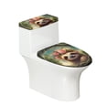 thumbnail image 1 of HELLHERO Sloth Rose 2 Piece Set Fits All Toilet Shapes Toilet Top Cover Set with Elastic Edge for Soft, 1 of 5