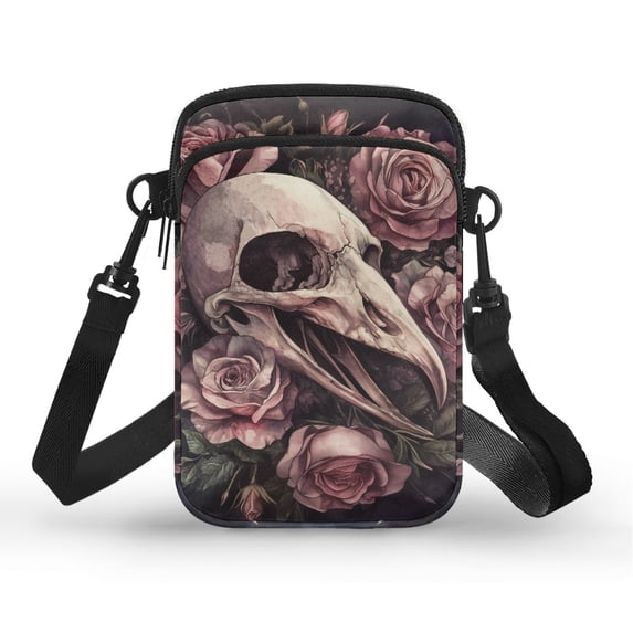 HELLHERO Small Crossbody Purse Wolf Pattern 4.33"x1.97"x7.09" 2 Layers Adults for Daily Use with Zipper