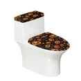 thumbnail image 1 of HELLHERO Smiley Pumpkin Pattern Elastic Bottom Universal Soft Polyester Fabric Bathroom Toilet Lid Cover Hotel Easy to Install Washable and Reusable U-Shaped, 1 of 8