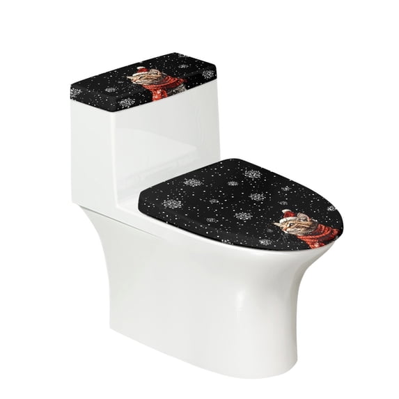 HELLHERO Snowflake Cat Bag Universal Reusable 2 Pack with Elastic Bottom Lid Cover Set for Toilet Toilet Lid Dust Cover Set Washable and Reusable