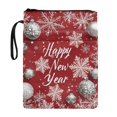 thumbnail image 1 of HELLHERO Snowflake New Year Book Sleeve Protector Pouch Zipper Bag for Lightweight Book Organzier Holder Polyester Fabric with Book Protection and Pocket, 1 of 8