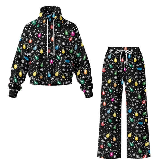 Traksuit Pattern HELLHERO Snowflake Pattern LED Strip Wide Leg Trouser Set Non Fade ...