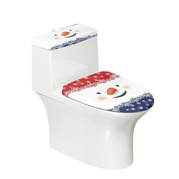 HELLHERO Snowflakes Elastic Bottom Toilet Seat Lid Cover with Elastic Edge
