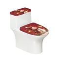 thumbnail image 1 of HELLHERO Snowman Bell Universal Stretch Elastic Bottom Polyester Fabric Bathroom Toilet Cozy Set Bathroom Non-Slip Washable and Reusable U-Shaped Pack of 2, 1 of 8