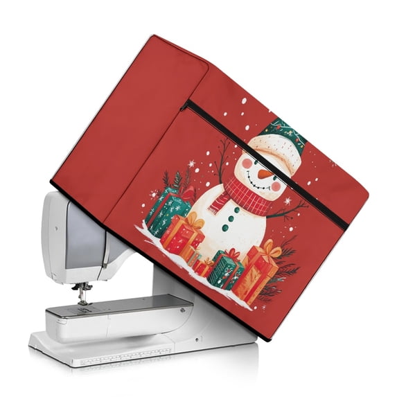 HELLHERO Snowman Gift Boxes Sewing Machine Covers with Storage Pocket and Carrying Handle Easy to Clean and Resuable Pocket