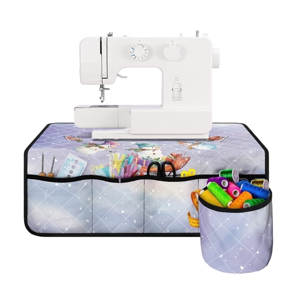 HELLHERO Snowman Pattern Sewing Machine Pad Organizer Scratches Proof Beautiful & Practical Fusion Waterproof for Ideal For Sewing Classes & Home Use