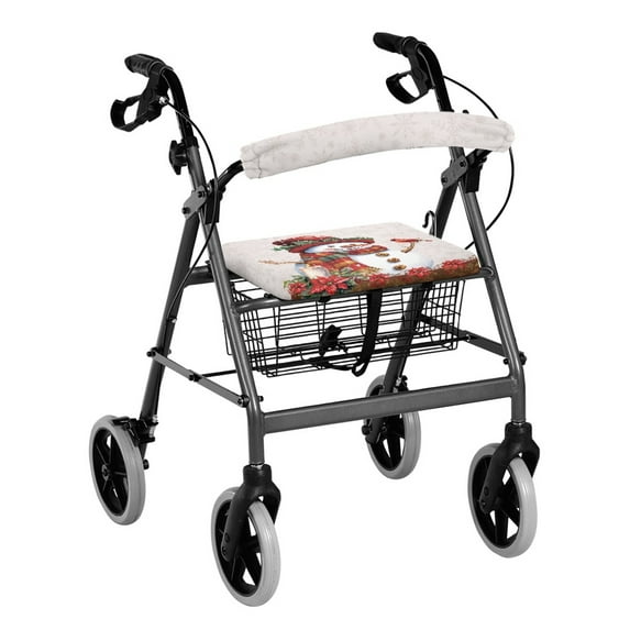 HELLHERO Snowman Rollator Walker Cover Backrest Covers & Non-Slip Fit for Elder Soft