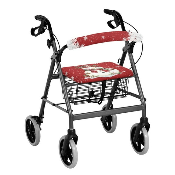 HELLHERO Snowman Rollator Walker Seat Back Covers Rollator Seat Covers and Reusable Stain Proof for Outdoors and Parks