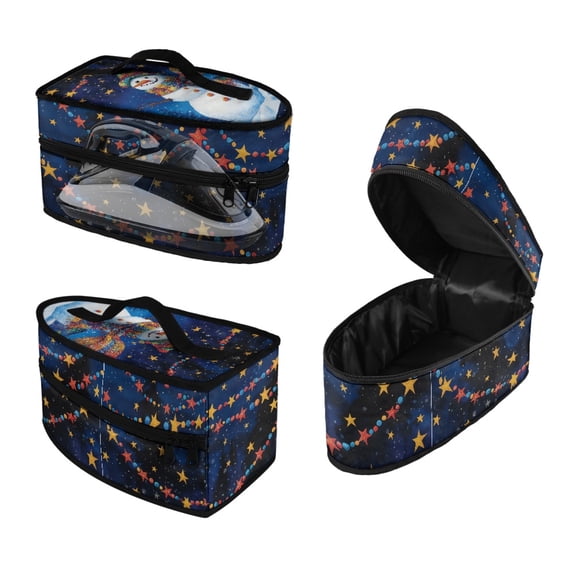 HELLHERO Snowman Starlit Night Dustproof Travel Iron Storage Bag Polyester with Handle and Zipper with Handle Outing, Bag Only