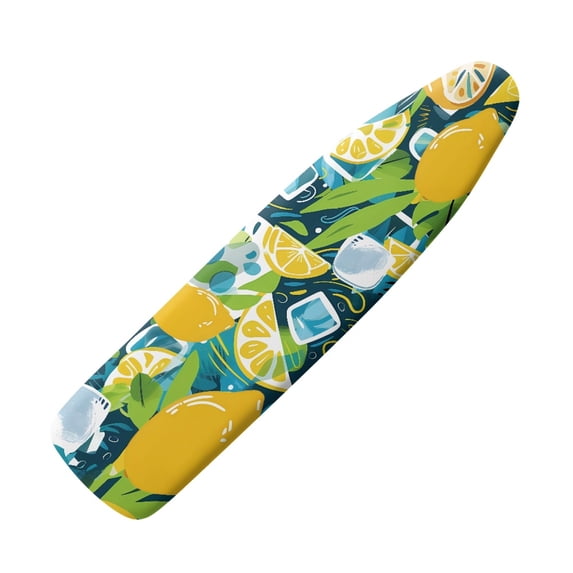 HELLHERO Soft Anti-Slip Ironing Board Cover 3 Fasteners Dust Covers Soft Fabric 15"x54", Lemon