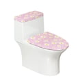 thumbnail image 1 of HELLHERO Soft Elastic Edge Fits All Toilet Shapes Polyester Fabric Round Toilet Lid Dust Cover Bathroom Accessories Stretch Fit Washable and Reusable 17"x21" 2 Pcs Set, 1 of 8
