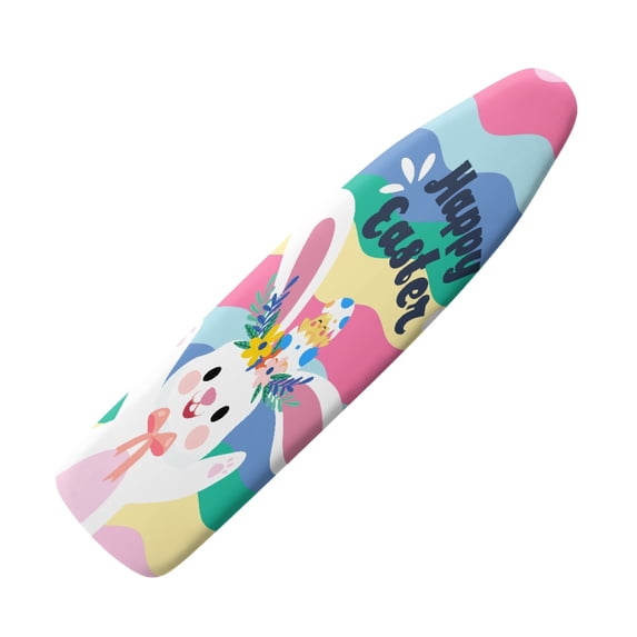 HELLHERO Soft Fabric Ironing Board Cover Non-Slip Easter Bunny Pattern for Household Items 15x54 Inch