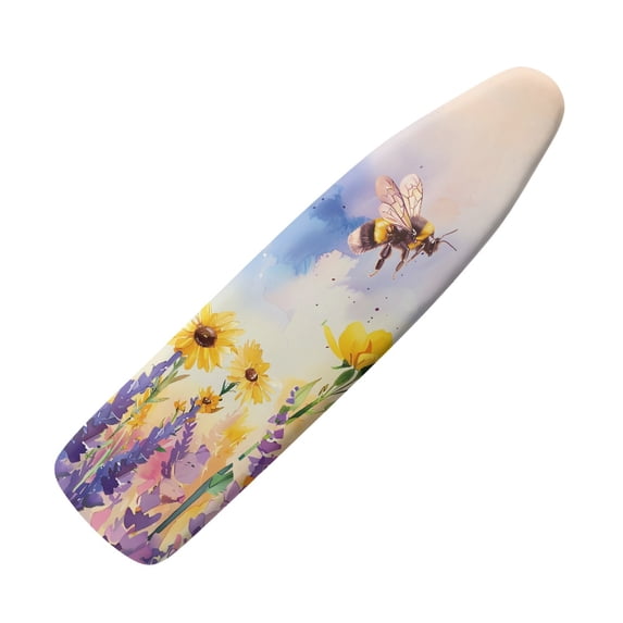 HELLHERO Soft Ironing Board Cover, Flowers and Bee Ironing Board Cover, Non Stick Scorch and Stain Resistant Standard Size 15x54 Inch with Elastic Edges