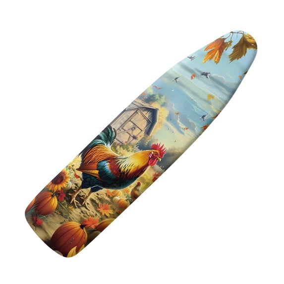 HELLHERO Soft Ironing Board Cover, Rooster Ironing Board Cover, Non Stick Scorch and Stain Resistant Standard Size 15x54 Inch with Elastic Edges