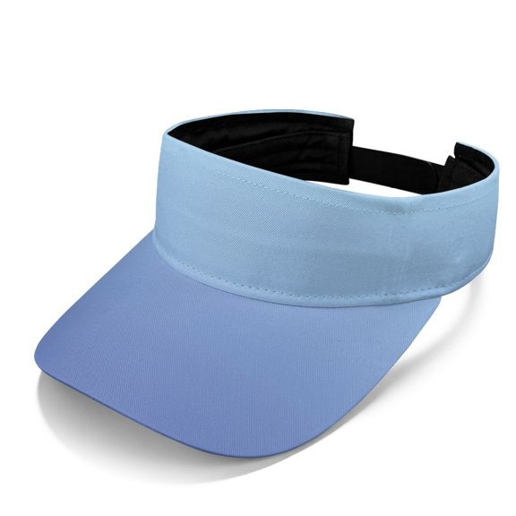 HELLHERO Solid Blue Gradient Adjustable Strap Sun Visor Cap for Tennis Hiking, Durable Breathable Sun Visor Hat