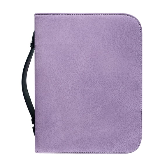 HELLHERO Solid Lavender Pattern Bible Covers for Christian Prayer Church, Protective Church Bible Bag PU Leather Top Handle Bible Case