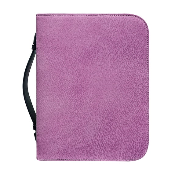 HELLHERO Solid Pink Leather Texture Church Bible Bag for Women, Portable Bible Covers with Handle for Outdoor Outdoor Study Christian Prayer