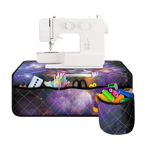 HELLHERO Space Sloth Galaxy Fabric Polyester Sewing Machine Mat Removable Storage Bag Waterproof Scratches Proof for Family Mom Wife