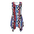 thumbnail image 1 of HELLHERO Splatter Paint Sleeveless Sundress, Side Pockets Ladies Irregular Hem Casual Dress Round Neck Non-Fade Asymmetric Hem Midi Dress for Cocktail Party, 1 of 8