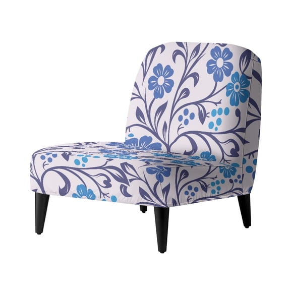 HELLHERO Stain Protection Armless Accent Chair Cover for Bedroom, Dustproof Armless Accent Chair Protector, Floral