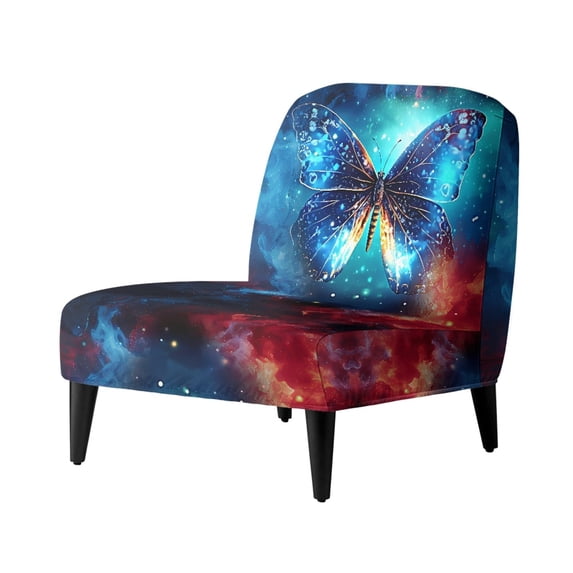 HELLHERO Stain Protection Decorations Armless Accent Chair Cover for Armless Chair, Armless Accent Chair Protector Butterfly Pattern Design
