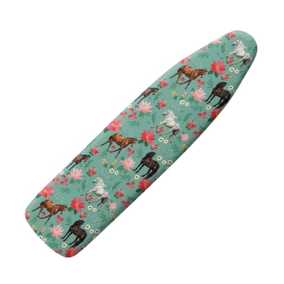 HELLHERO Standard Size 15x54 Inch Ironing Board Cover Horse Floral Print Iron Cover for Ironing Board Stain & Scorch Resistant Easy to Install Remove