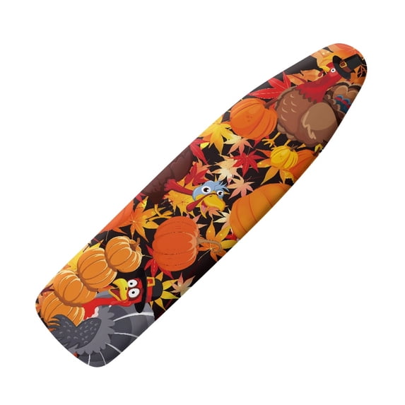HELLHERO Standard Size Ironing Board Cover Protector Shell Turkey Pumpkin Ironing Board Covers with Cozy Nose Pocket Dirt-Resistant Household Iron Boards Covers