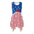 thumbnail image 1 of HELLHERO Star Stripe Design Sleeveless Sundress, Side Pockets Summer Sleeveless Dress Irregular Hem Comfort Asymmetric Hem Midi Dress for Holiday Events, 1 of 8