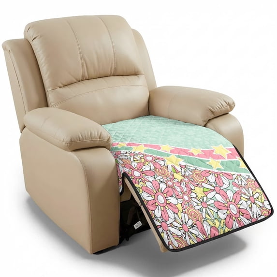 HELLHERO Star and Floral Pattern Design Recliner Chair Covers ...
