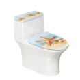 thumbnail image 1 of HELLHERO Starfish Shells Polyester Toilet Seat Lid Cover Set for Hotel Home, Elastic Bottom Machine Washable Easy to Install, Dust-Proof, U-Shaped, 1 of 5