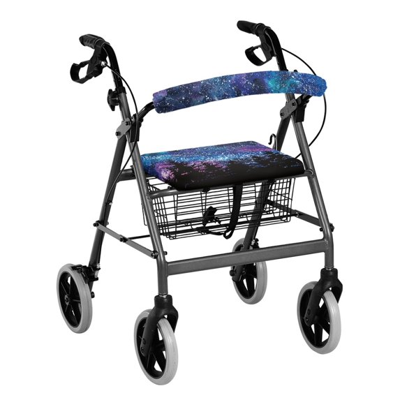 HELLHERO Starlit Night Backrest Covers Rollator Walker Seat Covers and Easy Installation Non-Slip Cover for Seniors Adult