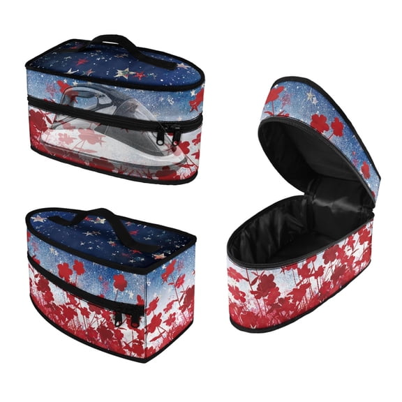 HELLHERO Starry Sky Flowers Irons Organizer Bag Polyester with Zipper Handle For Garment Care Business Trip, Bag Only
