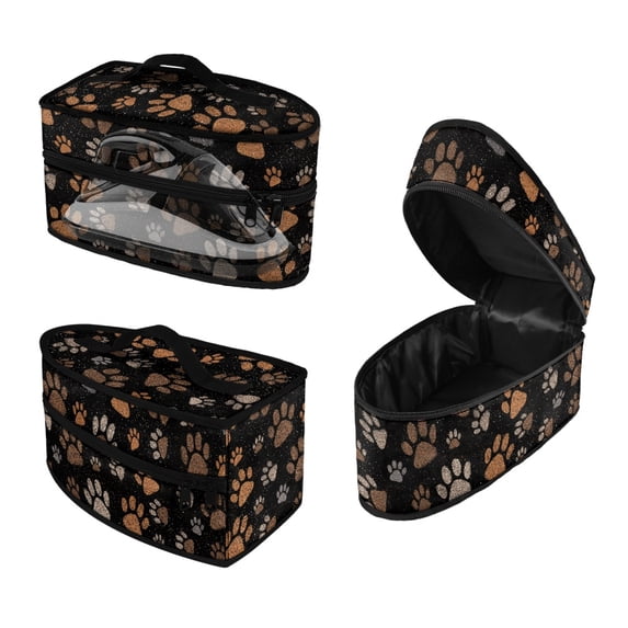 HELLHERO Steam Iron Bag Lightweight Iron Accessories Travel Iron Case Zipper Closure Multi-Tone Paw Print(Bag Only)
