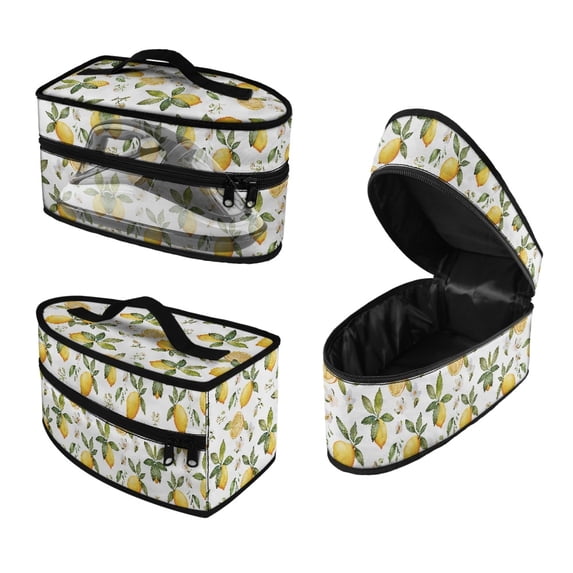 HELLHERO Steam Iron Storage Bag Zipper Portable Travel Iron Organizer Lemons Pattern, Bag Only