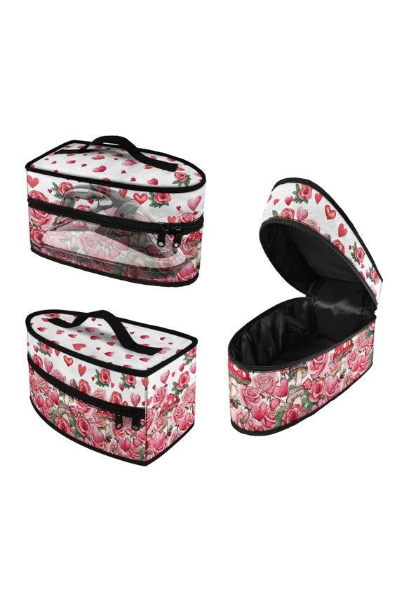 Steam Iron Storage Holder Rose Heart Zipper Handle with Zipper Handle, Bag Only