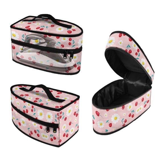HELLHERO Steamer Storage Bag Zipper Cherry Daisy Protective Portable Travel Steamer Carrier Bag, Case Only