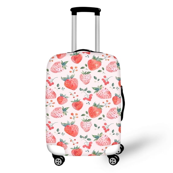 HELLHERO Strawberries Pattern Luggage Cover Polyester Spandex Elastic Easy Washing Suitcase Cover for Family