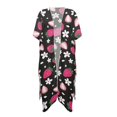 thumbnail image 1 of HELLHERO Strawberry & Flowers Beach Cover Up Polyester Kimono Free Size Bathing Suit Cover Up for Women, 1 of 6