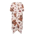 thumbnail image 1 of HELLHERO Strawberry Hearts Yaks Beach Cover Ups Lightweight Polyester Loose Kimono Swimsuit Cover up, 1 of 6