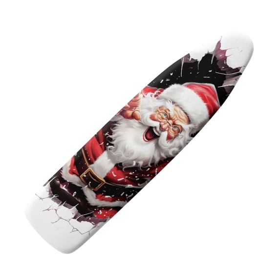 HELLHERO Stretch Elastic Fit 15x54 Inches Polyester Easy to Fold Iron Pad Covers Scorch Guard Iron Board Protective Cover Elastic Fasteners, Santa Claus