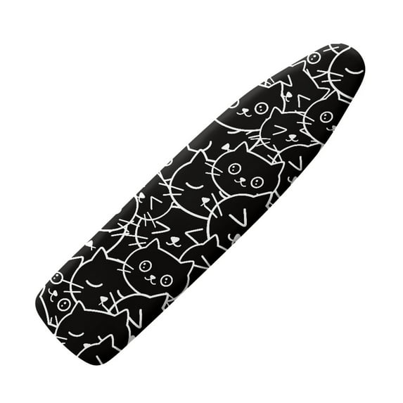 HELLHERO Stretchy Home Ironing Board Cover, Black Cats Print Ironing Board Cover Protector, Comfortable Soft Ironing Protector for Ironing Board, Scorch Resistant and Dustproof