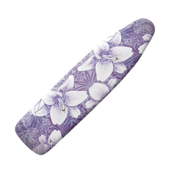 HELLHERO Stretchy Home Ironing Board Cover, Purple-hued Lily Breeze Print Ironing Board Cover Protector, Comfortable Soft Ironing Protector for Ironing Board, Scorch Resistant and Dustproof
