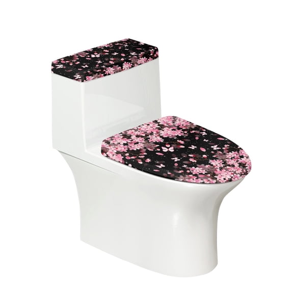 HELLHERO Stylish Gifts - Stretch, Fits All Toilet Shapes Bathroom Seat Covers for Hotel, Universal Cherry Blossom